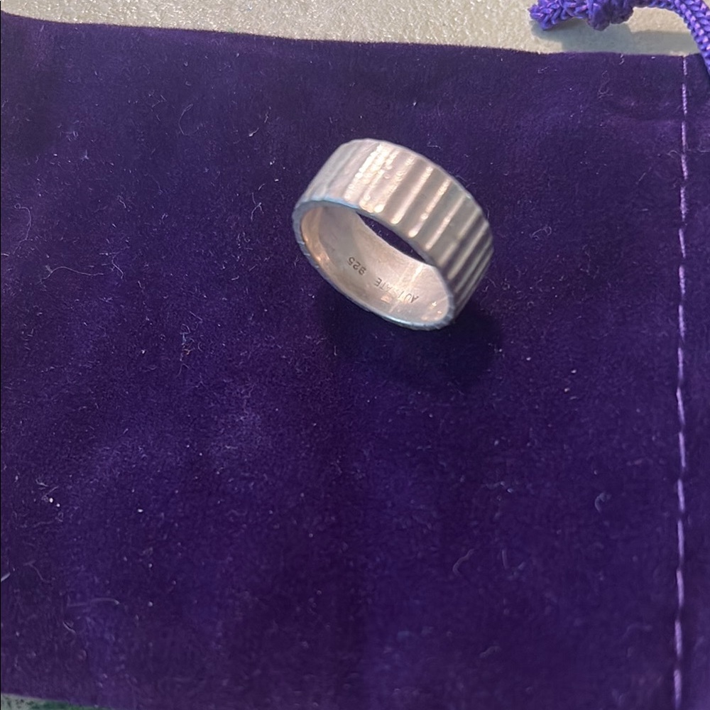 Aurate Silver Textured Statement Ring size 8.5